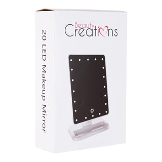 20 LED Touch Small Mirror - White - BEAUTY CREATIONS