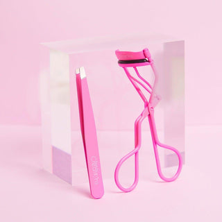 Hot Pink Eyelash Curler and Tweezer Set - BEAUTY CREATIONS